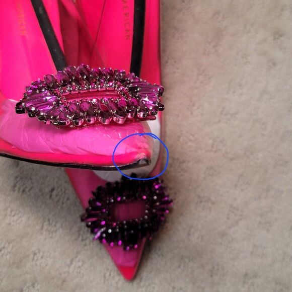 NIB Good American Cinder-F*cking-Rella Pump Heels - Hot Pink, Size 9 - Picture 12 of 13